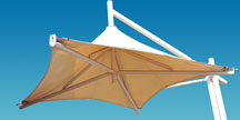 Tensile umbrella for outdoor application